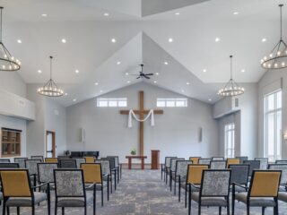 This is a picture of the inside of the new chapel at Harmony Gardens